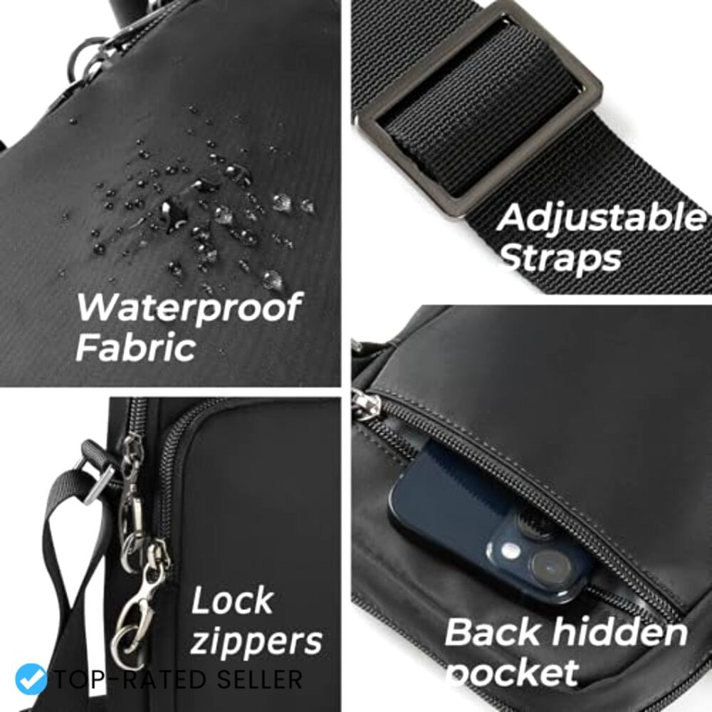 Anti-Theft Crossbody Sling Backpack Mini Shoulder Bag RFID Blocking Travel - Picture 6 of 7